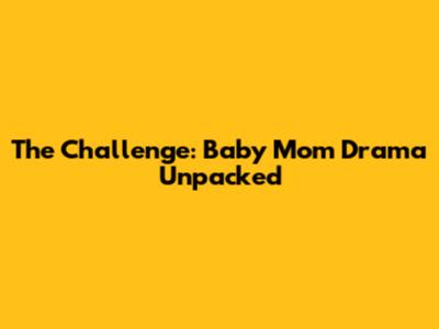 The Challenge: Baby Mom Drama Unpacked