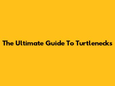 The Ultimate Guide To Turtlenecks