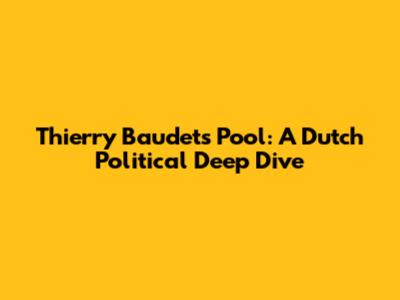 Thierry Baudet's Pool: A Dutch Political Deep Dive
