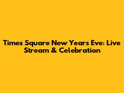 Times Square New Year's Eve: Live Stream & Celebration