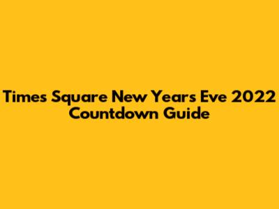 Times Square New Year's Eve 2022 Countdown Guide