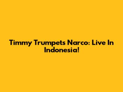 Timmy Trumpet's Narco: Live In Indonesia!
