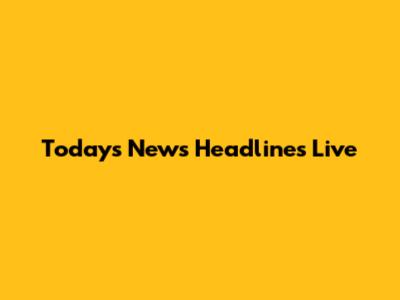Today's News Headlines Live