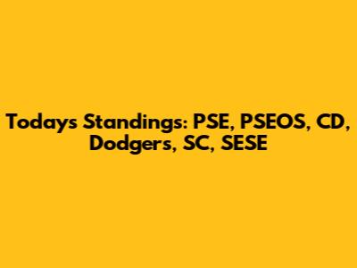 Today's Standings: PSE, PSEOS, CD, Dodgers, SC, SESE