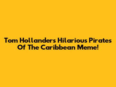 Tom Hollander's Hilarious Pirates Of The Caribbean Meme!