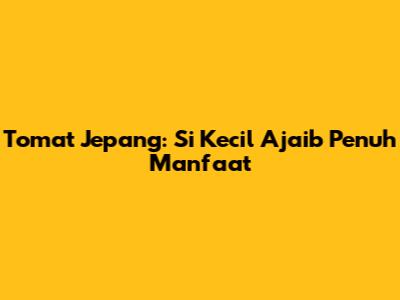 Tomat Jepang: Si Kecil Ajaib Penuh Manfaat