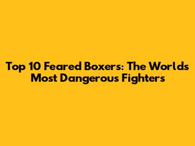 Top 10 Feared Boxers: The World's Most Dangerous Fighters