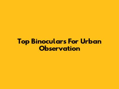 Top Binoculars For Urban Observation