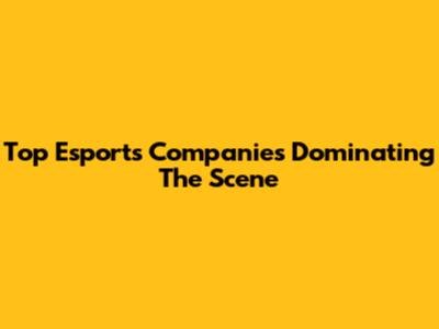 Top Esports Companies Dominating The Scene