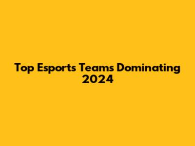 Top Esports Teams Dominating 2024