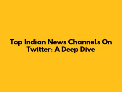 Top Indian News Channels On Twitter: A Deep Dive