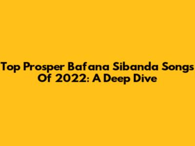 Top Prosper Bafana Sibanda Songs Of 2022: A Deep Dive