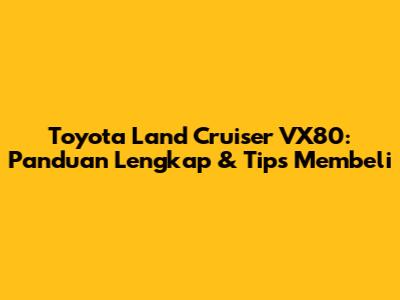 Toyota Land Cruiser VX80: Panduan Lengkap & Tips Membeli