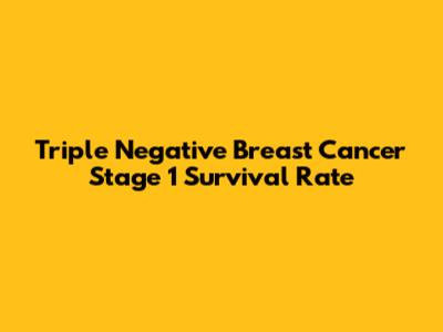 Triple Negative Breast Cancer Stage 1 Survival Rate