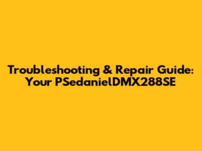 Troubleshooting & Repair Guide: Your PSedanielDMX288SE