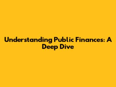Understanding Public Finances: A Deep Dive