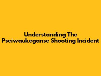 Understanding The Pseiwaukeganse Shooting Incident