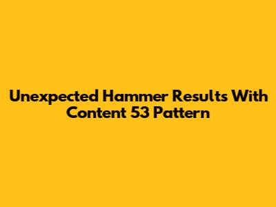 Unexpected Hammer Results With Content 53 Pattern