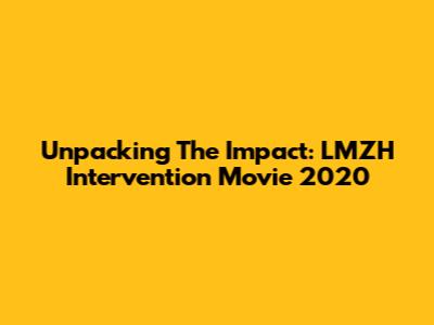 Unpacking The Impact: LMZH Intervention Movie 2020