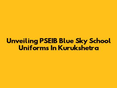Unveiling PSEIB Blue Sky School Uniforms In Kurukshetra