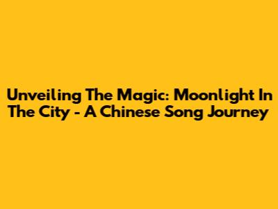Unveiling The Magic: Moonlight In The City - A Chinese Song Journey
