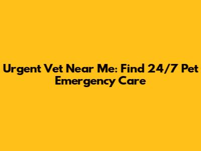 Urgent Vet Near Me: Find 24/7 Pet Emergency Care