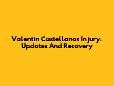 Valentin Castellanos Injury: Updates And Recovery