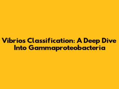 Vibrio's Classification: A Deep Dive Into Gammaproteobacteria