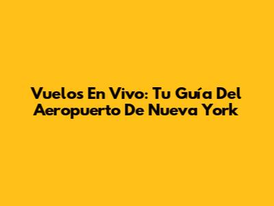 Vuelos En Vivo: Tu Guía Del Aeropuerto De Nueva York