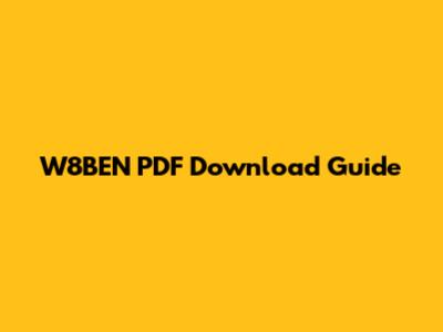 W8BEN PDF Download Guide