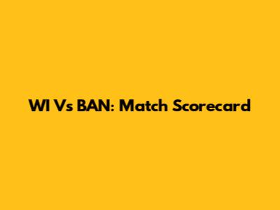 WI Vs BAN: Match Scorecard