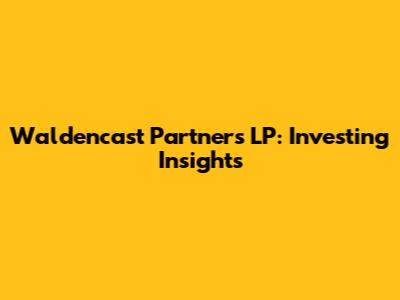 Waldencast Partners LP: Investing Insights