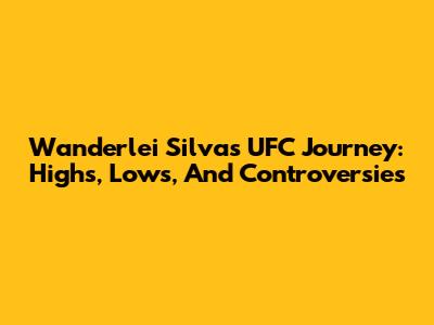 Wanderlei Silva's UFC Journey: Highs, Lows, And Controversies