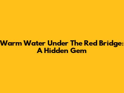 Warm Water Under The Red Bridge: A Hidden Gem