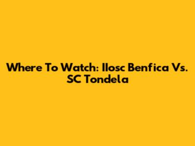 Where To Watch: IIosc Benfica Vs. SC Tondela