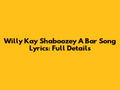 Willy Kay Shaboozey A Bar Song Lyrics: Full Details