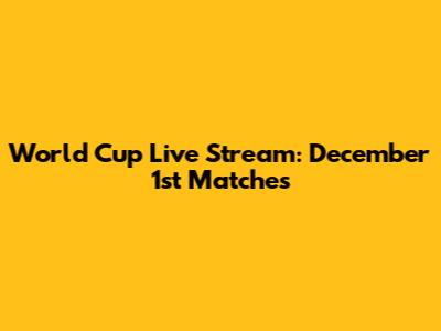 World Cup Live Stream: December 1st Matches