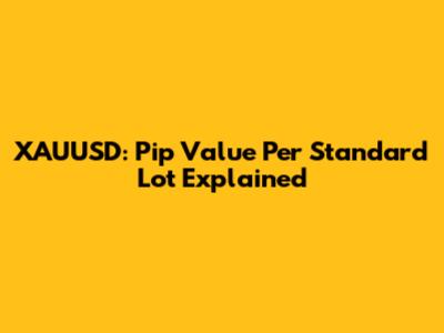 XAUUSD: Pip Value Per Standard Lot Explained