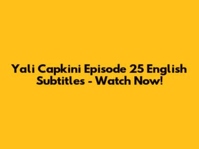 Yali Capkini Episode 25 English Subtitles - Watch Now!