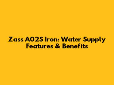 Zass A02S Iron: Water Supply Features & Benefits