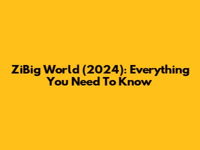 ZiBig World (2024): Everything You Need To Know