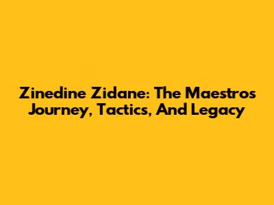Zinedine Zidane: The Maestro's Journey, Tactics, And Legacy