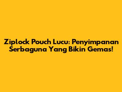 Ziplock Pouch Lucu: Penyimpanan Serbaguna Yang Bikin Gemas!