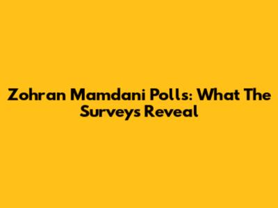 Zohran Mamdani Polls: What The Surveys Reveal